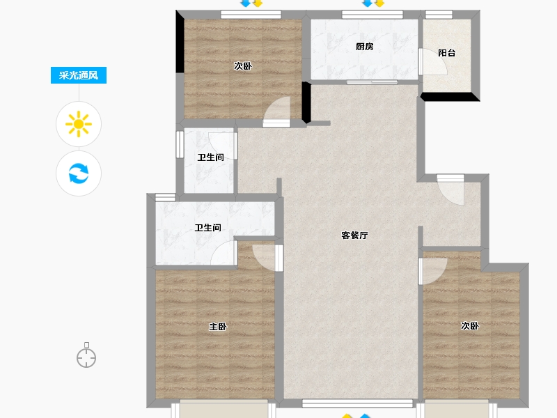 黑龙江省-齐齐哈尔市-中国通新中央公园-97.59-户型库-采光通风