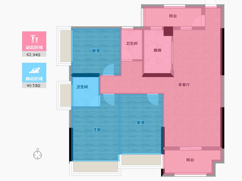 湖南省-郴州市-锦绣金湾-92.68-户型库-动静分区