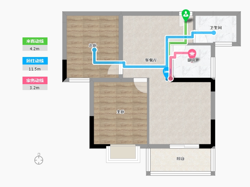 湖北省-十堰市-润扬华府-62.72-户型库-动静线