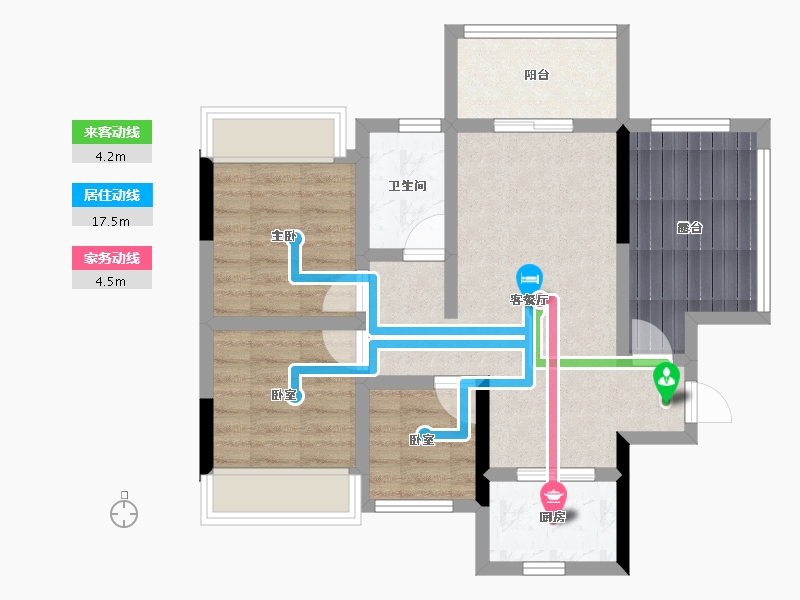 贵州省-安顺市-杨湖壹品-66.85-户型库-动静线