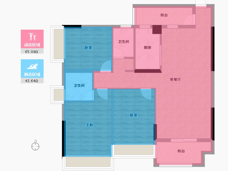 湖南省-郴州市-锦绣金湾-97.62-户型库-动静分区