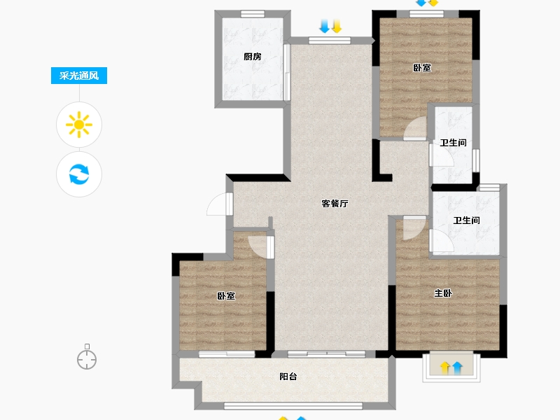 河南省-商丘市-中豫·滨河首府-103.01-户型库-采光通风