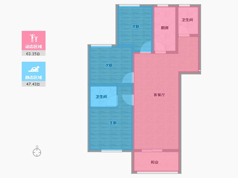 辽宁省-阜新市-孔望尚府-99.21-户型库-动静分区