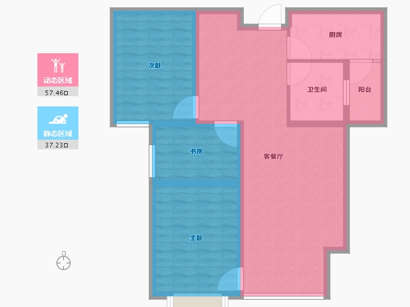 甘肃省-庆阳市-澳恺华府-84.53-户型库-动静分区