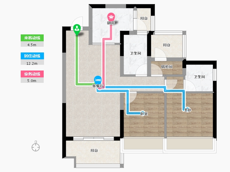 四川省-达州市-碧桂园珑樾湾-72.10-户型库-动静线