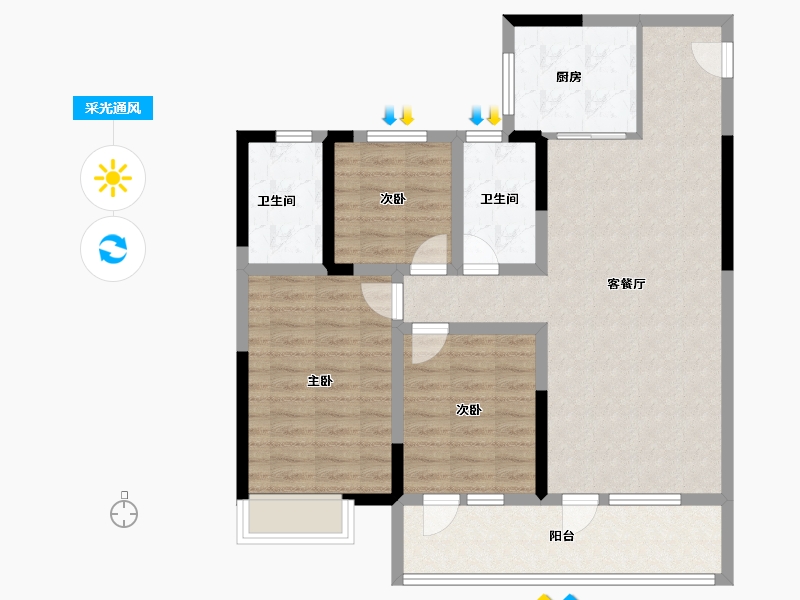 山东省-济宁市-青特星城-94.41-户型库-采光通风