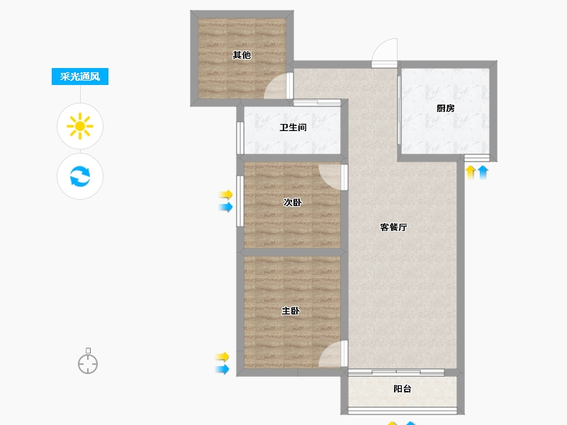 甘肃省-庆阳市-澳恺华府-84.26-户型库-采光通风