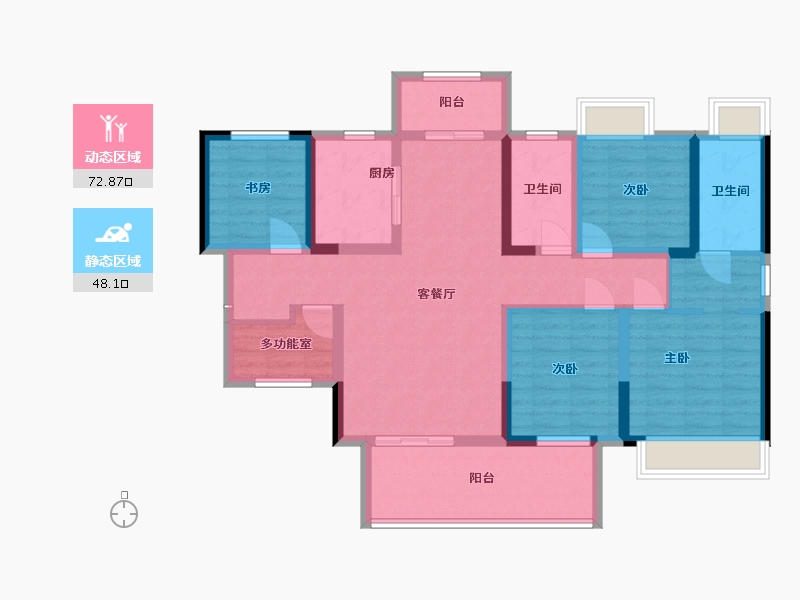 湖南省-长沙市-润和湘江天地-120.00-户型库-动静分区