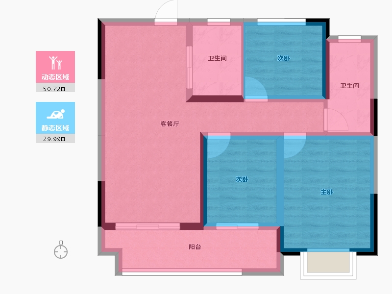 安徽省-蚌埠市-中国铁建·燕南苑花语苑-71.19-户型库-动静分区