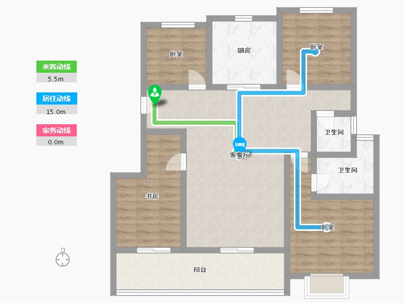 江苏省-镇江市-中南·聆江阁-102.00-户型库-动静线