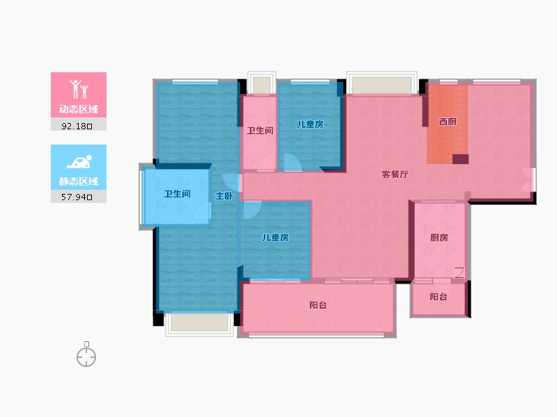 广东省-云浮市-​尚东世纪-136.24-户型库-动静分区