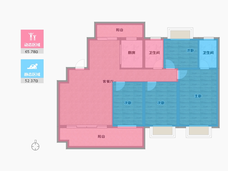 贵州省-遵义市-诗乡府-106.27-户型库-动静分区