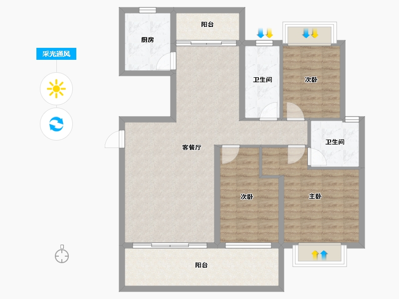 贵州省-遵义市-诗乡府-100.14-户型库-采光通风