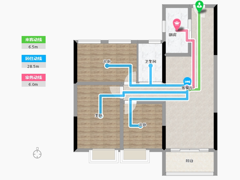 江苏省-连云港市-恒泰悦珑府-91.60-户型库-动静线