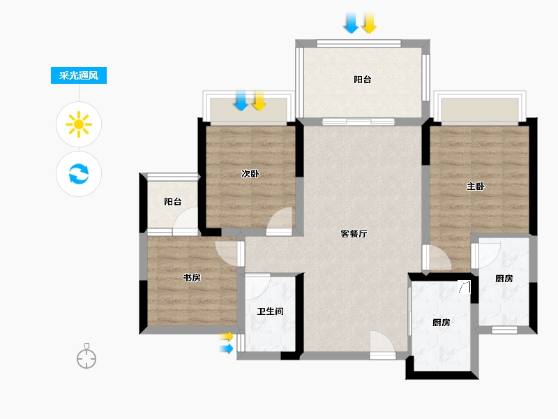 贵州省-遵义市-顺成国宾壹号-79.33-户型库-采光通风