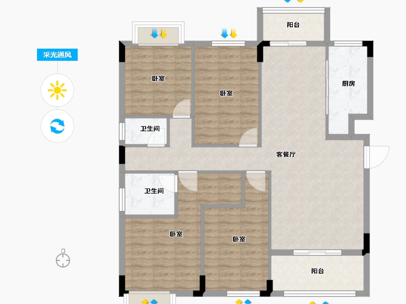 湖北省-宜昌市-映象江南-112.79-户型库-采光通风