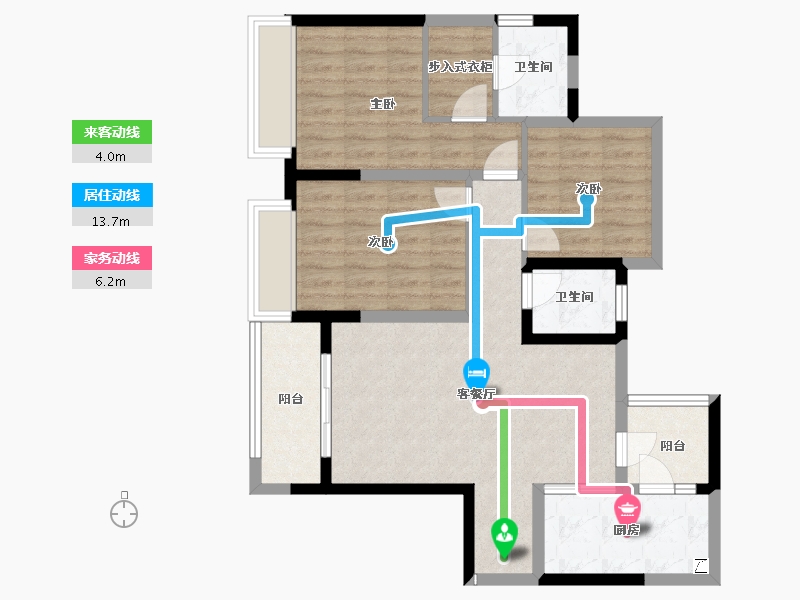 重庆-重庆市-中国铁建東林道-86.73-户型库-动静线