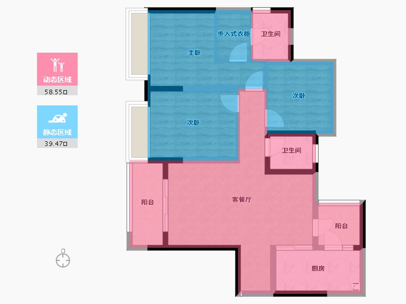 重庆-重庆市-中国铁建東林道-86.73-户型库-动静分区