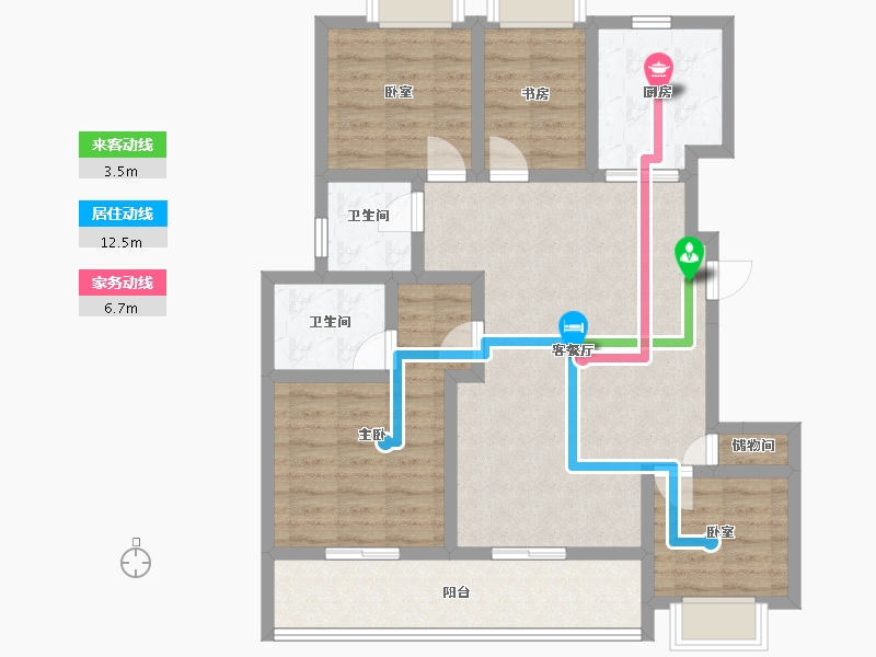 江苏省-镇江市-融创·京源里-95.40-户型库-动静线