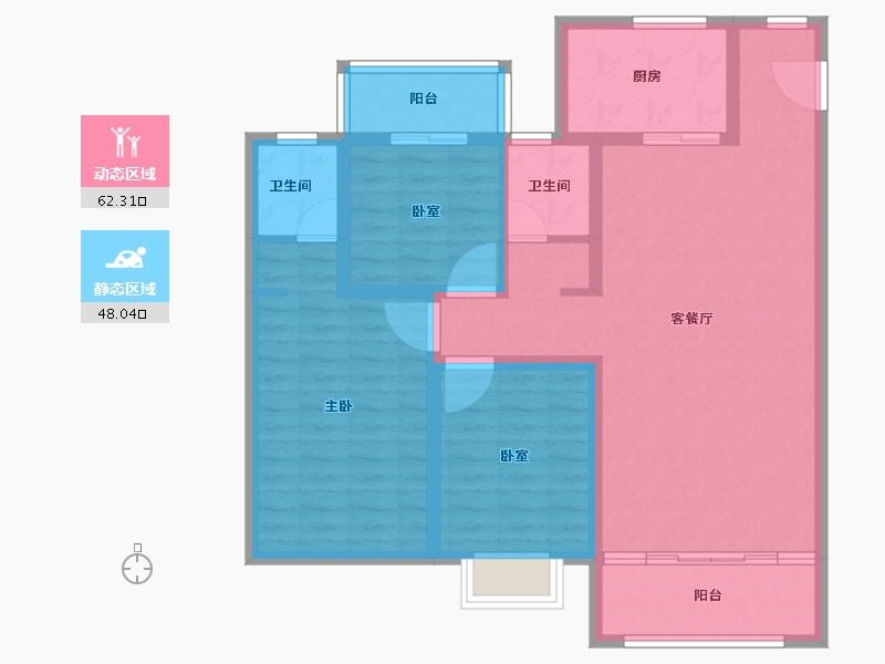 陕西省-安康市-天一城市之光-98.41-户型库-动静分区