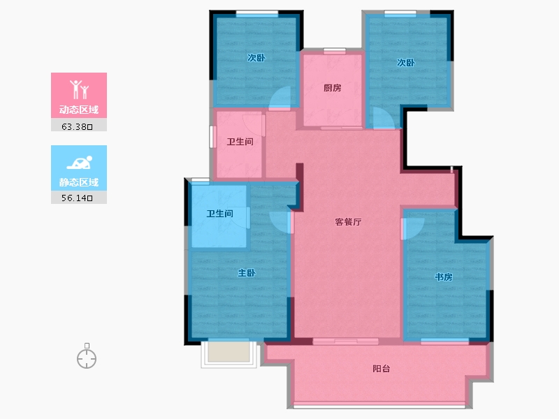 河南省-商丘市-润泓·壹号城邦-106.01-户型库-动静分区