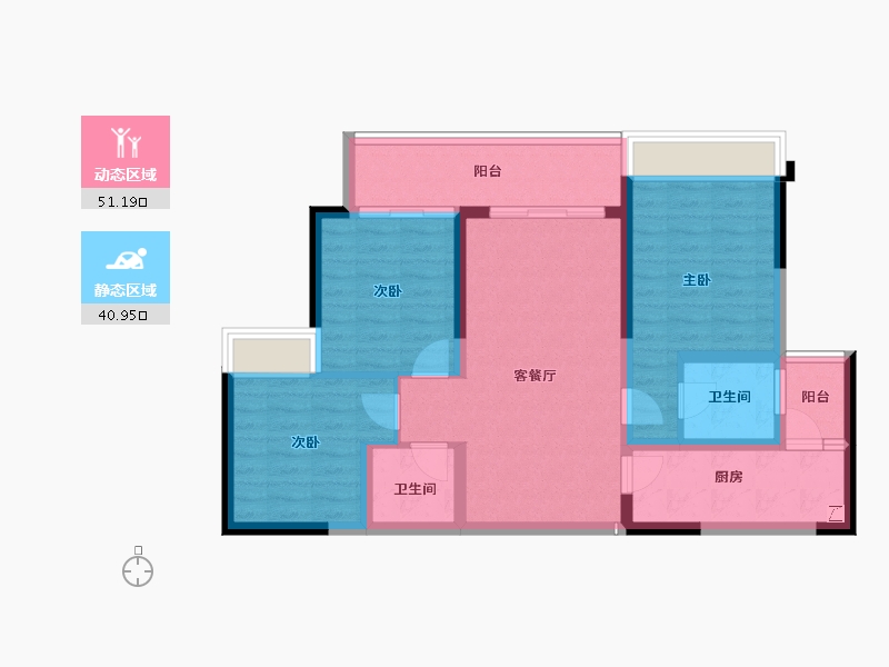 重庆-重庆市-中国铁建東林道-81.54-户型库-动静分区