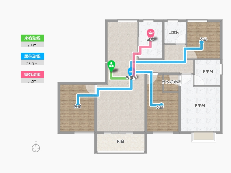 辽宁省-阜新市-孔望尚府-144.01-户型库-动静线