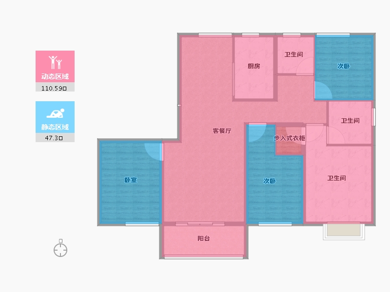 辽宁省-阜新市-孔望尚府-144.01-户型库-动静分区