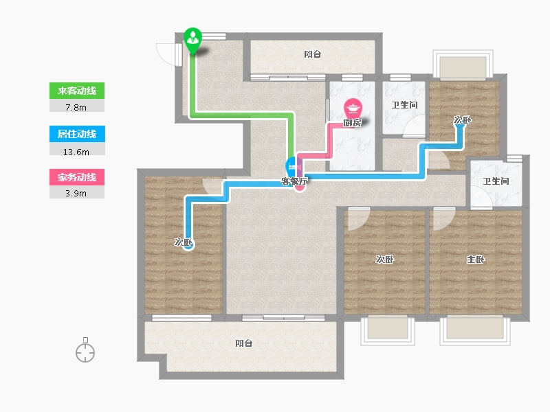 贵州省-遵义市-诗乡府-111.94-户型库-动静线