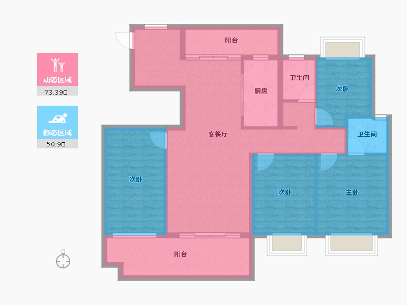 贵州省-遵义市-诗乡府-111.94-户型库-动静分区