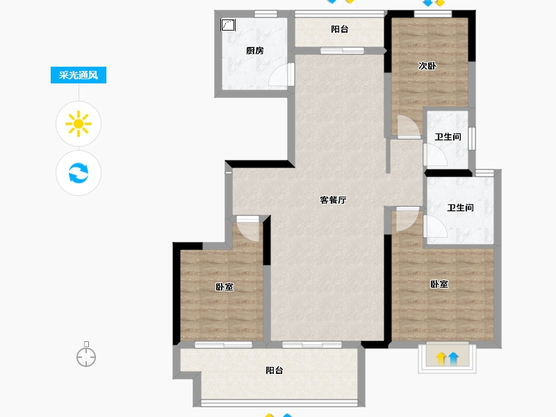 河南省-商丘市-宁陵建业城-100.01-户型库-采光通风