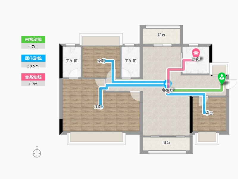 广西壮族自治区-柳州市-龙光玖珑府观山苑-96.59-户型库-动静线