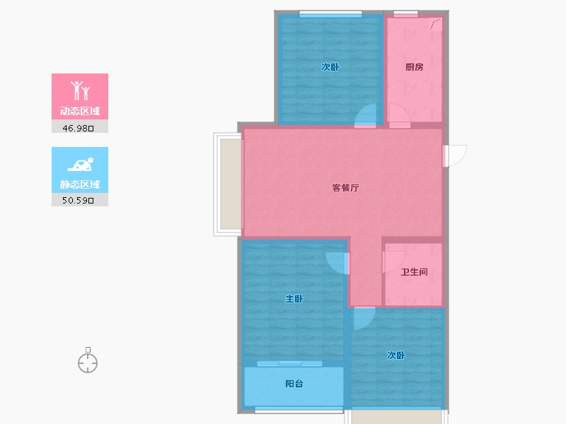 山西省-晋中市-新富嘉苑二期-87.21-户型库-动静分区