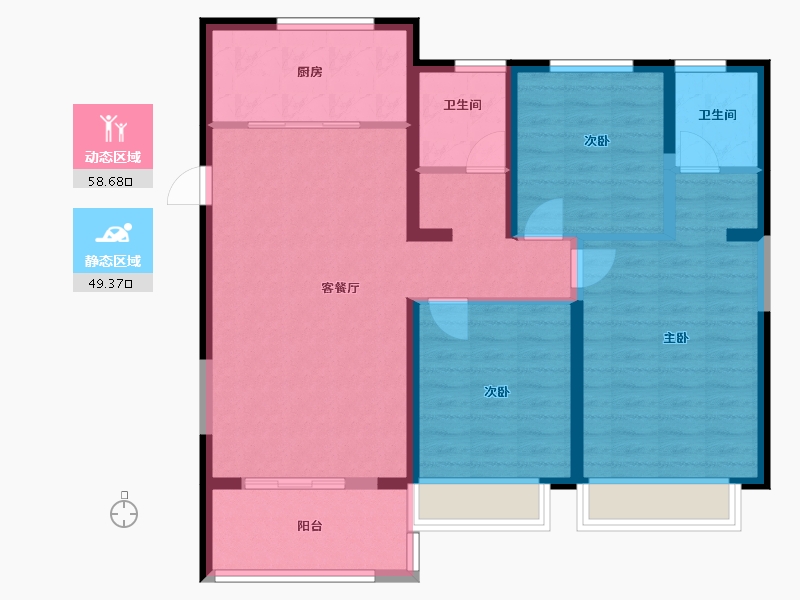 河南省-新乡市-高晟福润城-96.84-户型库-动静分区