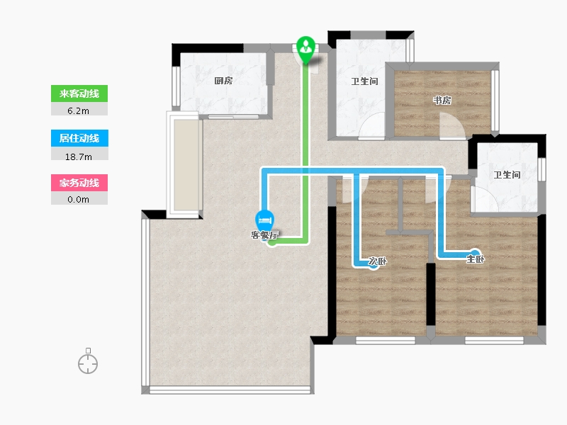 四川省-达州市-碧桂园珑樾湾-88.80-户型库-动静线