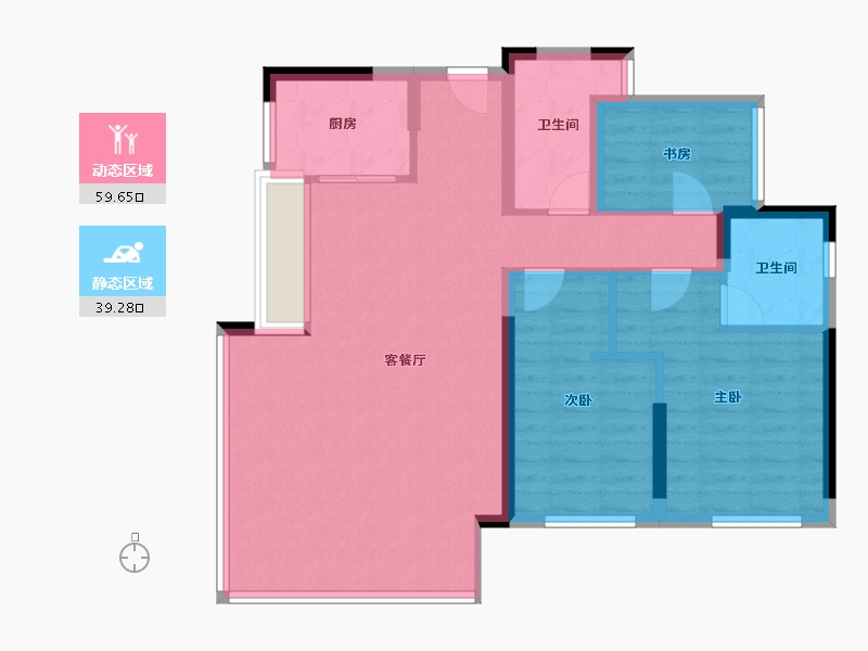 四川省-达州市-碧桂园珑樾湾-88.80-户型库-动静分区