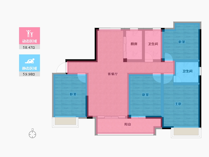 浙江省-湖州市-诚悦府-104.67-户型库-动静分区