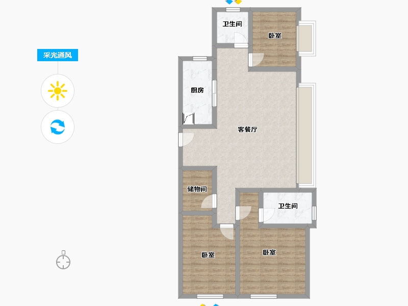 江苏省-镇江市-万科金域蓝湾-92.01-户型库-采光通风