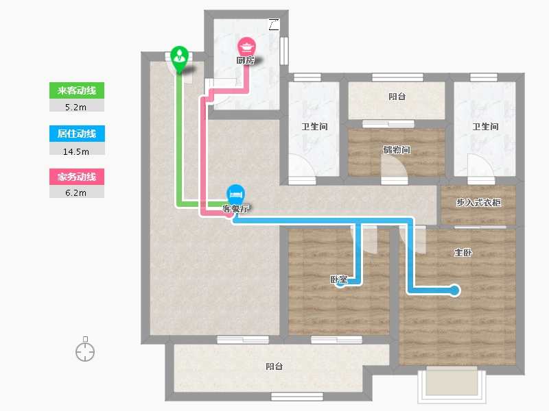 江苏省-镇江市-中南·锦悦-86.41-户型库-动静线