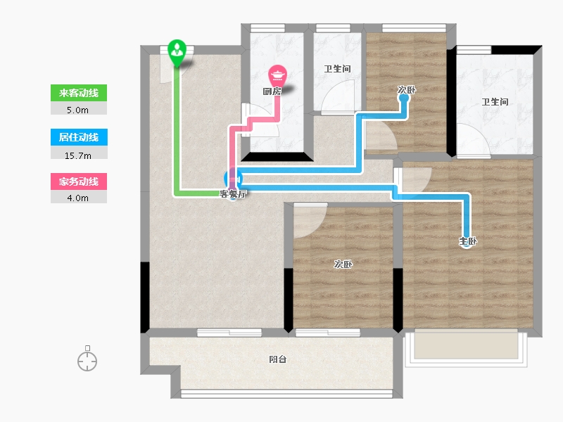 辽宁省-阜新市-上铁叶海华庭-89.61-户型库-动静线