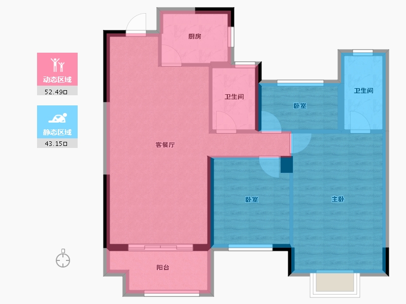 河南省-商丘市-亿洲·山水学府-86.00-户型库-动静分区