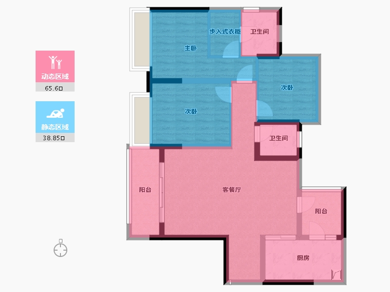 重庆-重庆市-中国铁建東林道-92.74-户型库-动静分区