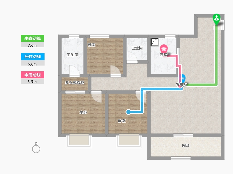 江苏省-镇江市-万科金域蓝湾-92.00-户型库-动静线