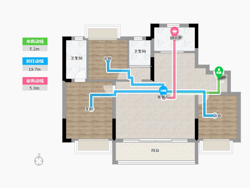 江西省-九江市-碧桂园·江屿城-89.04-户型库-动静线