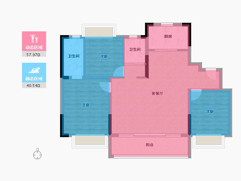 江西省-九江市-碧桂园·江屿城-89.04-户型库-动静分区