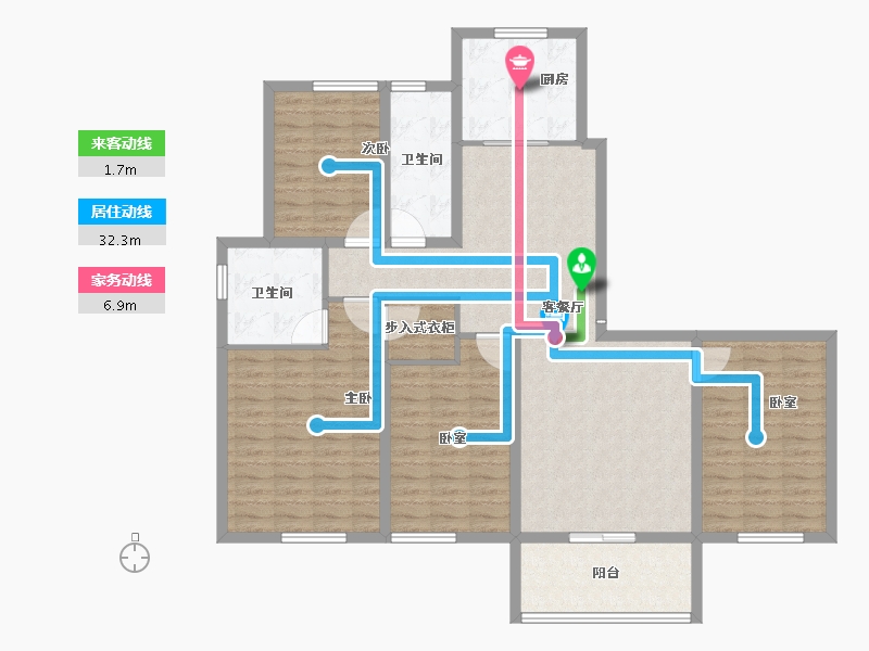 辽宁省-阜新市-孔望尚府-123.40-户型库-动静线