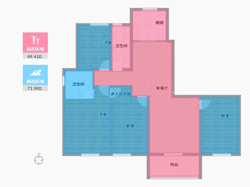 辽宁省-阜新市-孔望尚府-123.40-户型库-动静分区