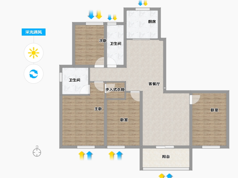 辽宁省-阜新市-孔望尚府-123.40-户型库-采光通风