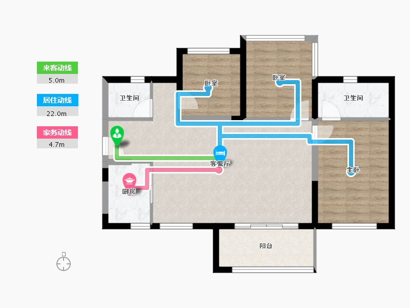 四川省-达州市-碧桂园珑樾湾-80.28-户型库-动静线