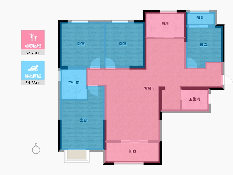 湖南省-长沙市-澳海澜庭·谷山府-104.81-户型库-动静分区